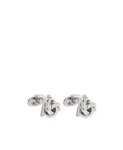 Ferragamo Logo Cufflink In White