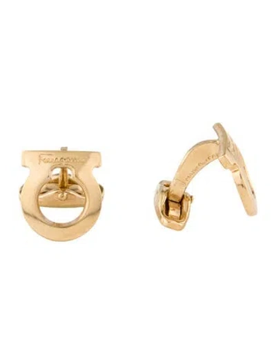 Pre-owned Ferragamo Logo Cufflinks In Multi