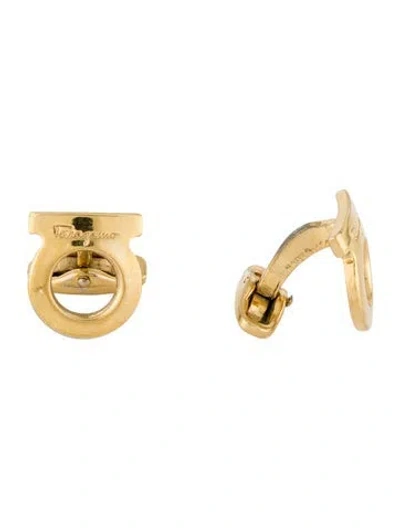 Pre-owned Ferragamo Logo Cufflinks In Multi