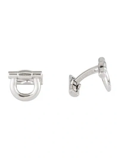 Pre-owned Ferragamo Logo Cuff-links In Multicolor