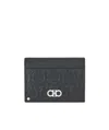 Ferragamo Logo-debossed Leather Cardholder In Black
