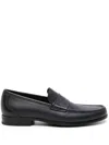 Ferragamo Black Loafer With Logo In Leather Man