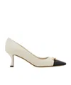 Ferragamo Bria 60 Cap-toe Pumps In Calf Leather In Nude