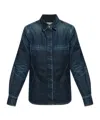 Ferragamo Logo Denim Shirt In Black
