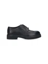 Ferragamo Logo Derby Shoes In Brown Leather Brogue