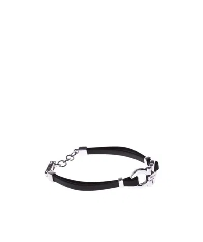 Ferragamo Logo Detail Bracelet In Black