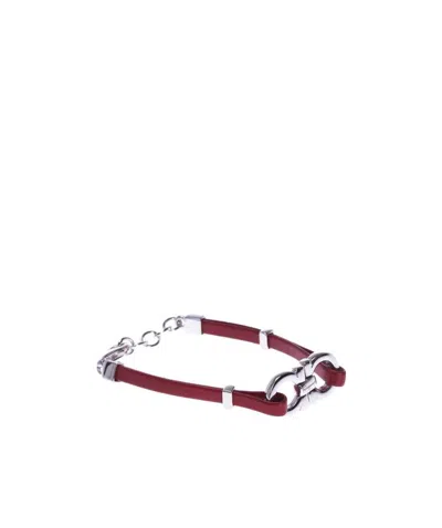 Ferragamo Logo Detail Bracelet In Red