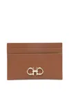 Ferragamo Logo-detail Card Holder In Brown