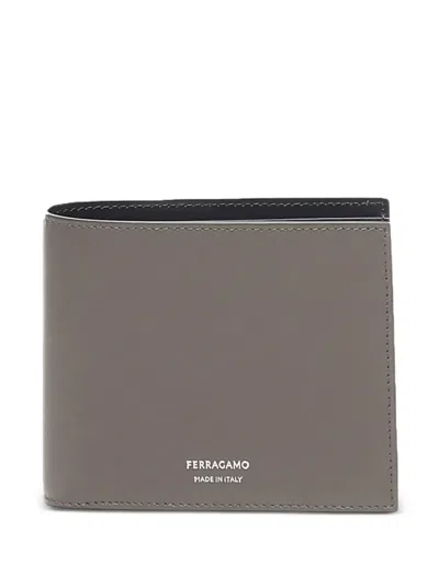 Ferragamo Logo-detail Leather Wallet In Gray