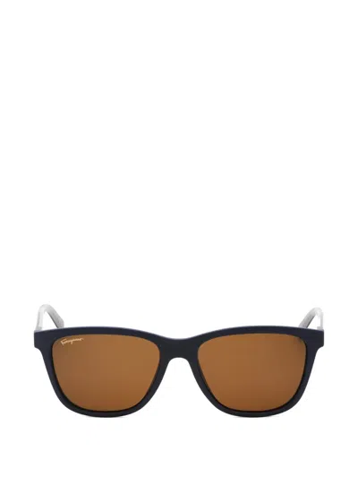 Ferragamo Logo-detail Sunglasses In Brown
