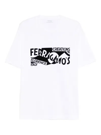 Ferragamo Logo-detail T-shirt In White