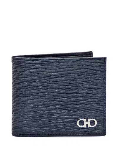 Ferragamo Logo-detail Wallet In Blue