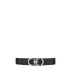 Ferragamo Reversible And Adjustable Gancini Belt In Black