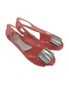 Ferragamo Logo Details Flat Shoes In Red