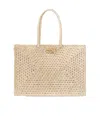 Ferragamo The Studio Raffia Basket Top-handle Bag In Nude