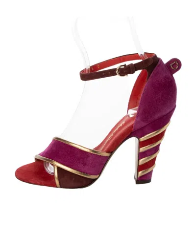 Ferragamo Logo Details High-heeled Sandals In Red