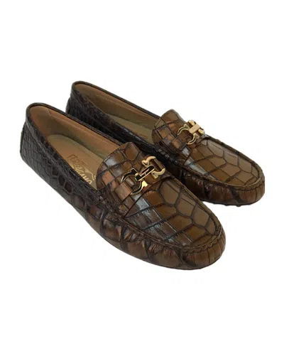 Ferragamo Logo Details Loafers In Black