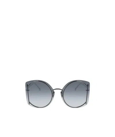 Ferragamo Logo Details Sunglasses In Gray