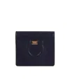 Ferragamo Small Gancini Leather Wallet In Black
