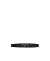 Ferragamo Logo Double-sided Belt In Black