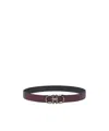 Ferragamo Gancini Reversible Leather Belt In Red
