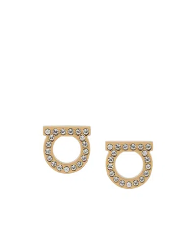 Ferragamo Logo Earrings In Gold