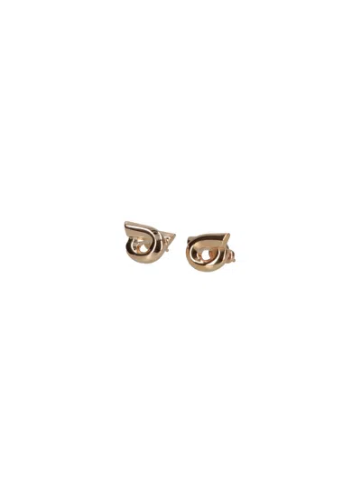 Ferragamo Logo Earrings In Gold