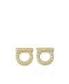 Ferragamo Gancini Earrings Gold-tone Finish Pearl Embellishments In Yellow