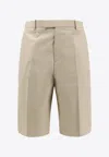 Ferragamo Logo-embossed Bermuda Shorts In Multi