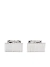 Ferragamo Logo-embossed Cufflinks In Palladium