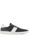 Ferragamo Achille Logo Leather Sneakers In Grey