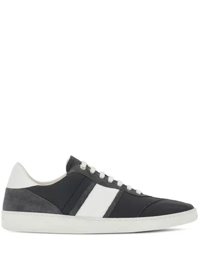 FERRAGAMO LOGO-EMBOSSED LEATHER SNEAKERS