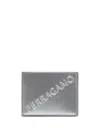 Ferragamo Logo-embossed Leather Wallet In Silver
