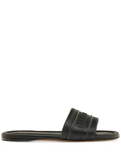 FERRAGAMO LOGO-EMBOSSED SLIDES