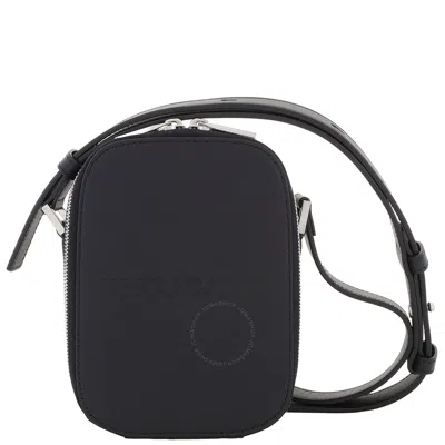 Ferragamo Logo Embroided Shoulder Bag In Black