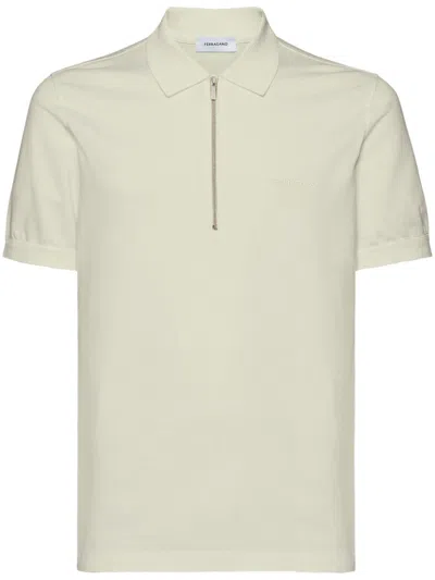 Ferragamo Besticktes Poloshirt Mit Reissverschluss In Grün