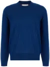 Ferragamo Wool Crew Neck Sweater In Blue