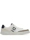 Ferragamo Alaska Leather And Suede Sneaker With Gancini Detail