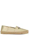 Ferragamo Espadrilles Mit Logo-stickerei In Gold