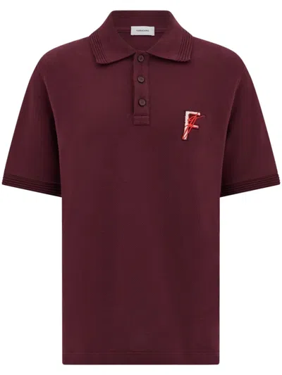 Ferragamo Logo-embroidered Polo Shirt In Rot