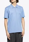 Ferragamo Logo Embroidered Polo T-shirt In Blue