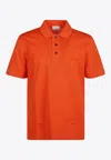 Ferragamo Logo Embroidered Polo T-shirt In Orange