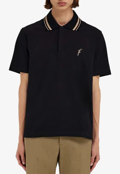 FERRAGAMO LOGO EMBROIDERED SHORT-SLEEVED POLO T-SHIRT