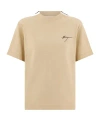 Ferragamo Logo-embroidered Cotton T-shirt In Nude