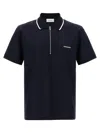 Ferragamo Cotton Polo Shirt With Zip Closure In Black