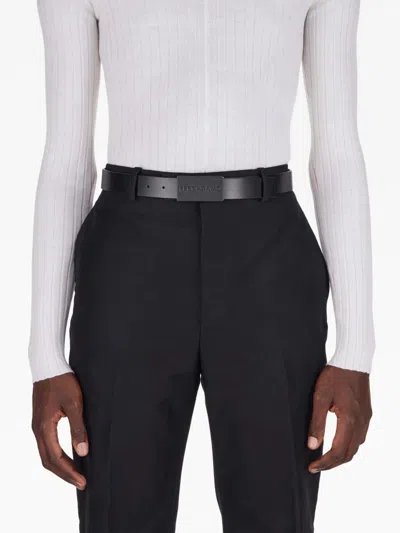 Ferragamo Logo-engraved Buckle Leather Belt In Gray