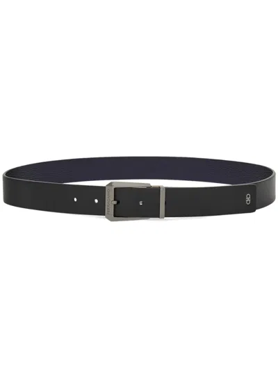 Ferragamo Leather Belt In Black