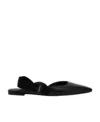 Ferragamo Logo Flat Shoes In Black