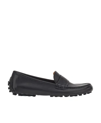 FERRAGAMO SALVATORE FERRAGAMO LOGO EMBOSSED SLIP-ON LOAFERS