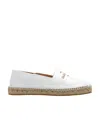 Ferragamo Logo-embroidered Espadrilles In White